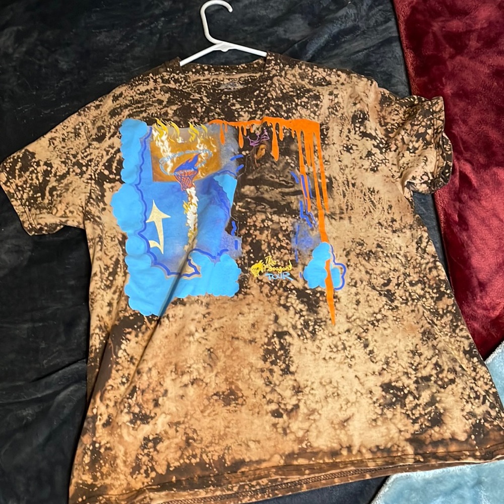 J cole shirt from off season tour, custom bleach dyed